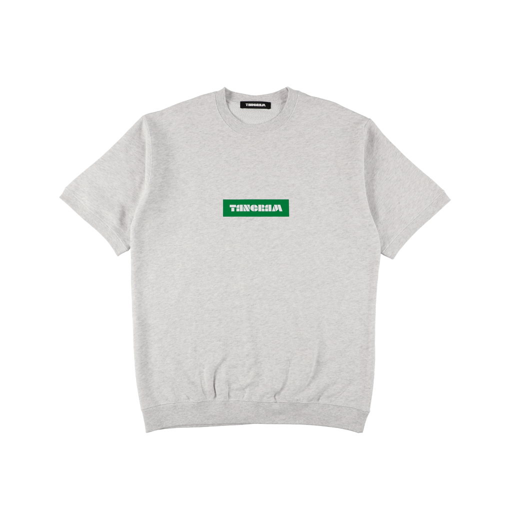 SQUARE LOGO HALF SLEEVE SWEAT CREW ASH TGS-MT158 – TANGRAM
