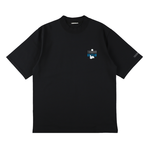GOLF CLUB PUZZLE CHARACTER SHORT MOCK NECK SUMI BLACK TGS-MT159