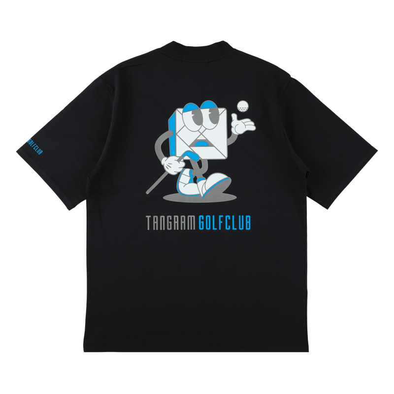 タングラム tangram モックネック 半袖シャツ ブラック サイズS 【公式 タングラム tangram モックネック 半袖シャツ ブラック サイズS 【公式