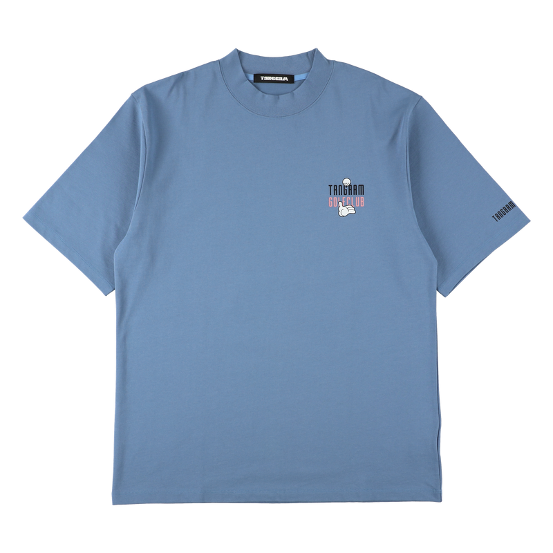 GOLF CLUB PUZZLE CHARACTER SHORT MOCK NECK BLUE TGS-MT159