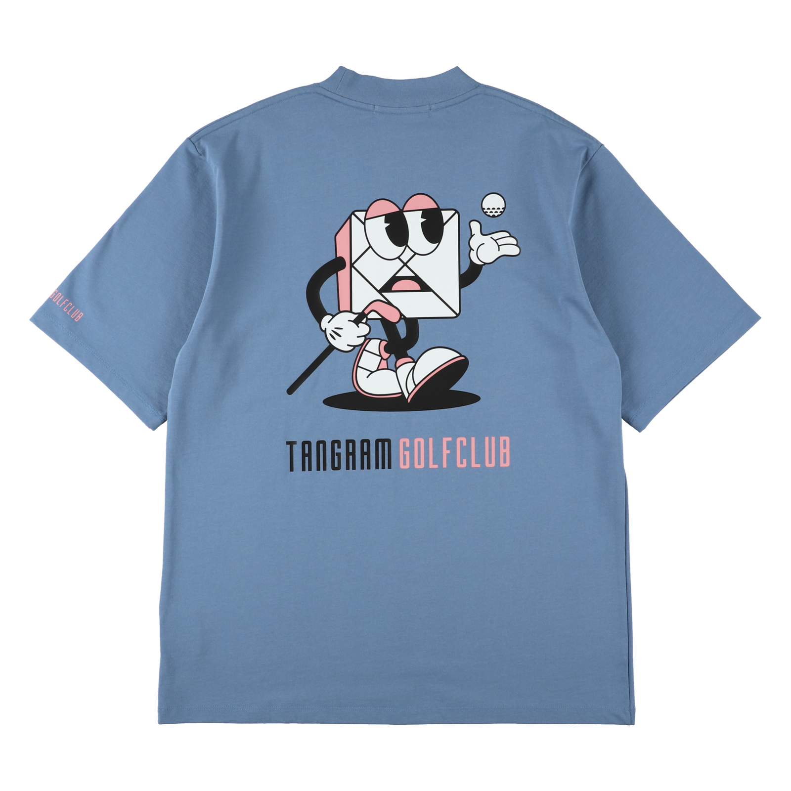 GOLF CLUB PUZZLE CHARACTER SHORT MOCK NECK BLUE TGS-MT159