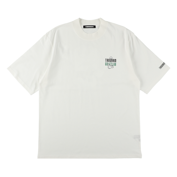 GOLF CLUB PUZZLE CHARACTER SHORT MOCK NECK WHITE TGS-MT159