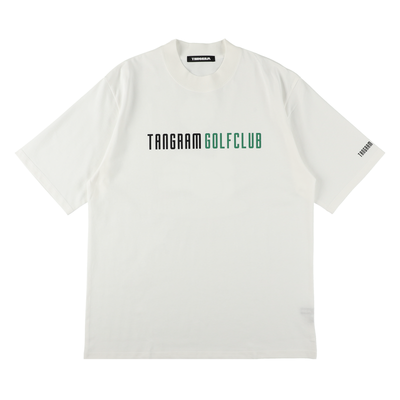 GOLF CLUB  HAND ILLUST SHORT MOCK NECK WHITE TGS-MT160