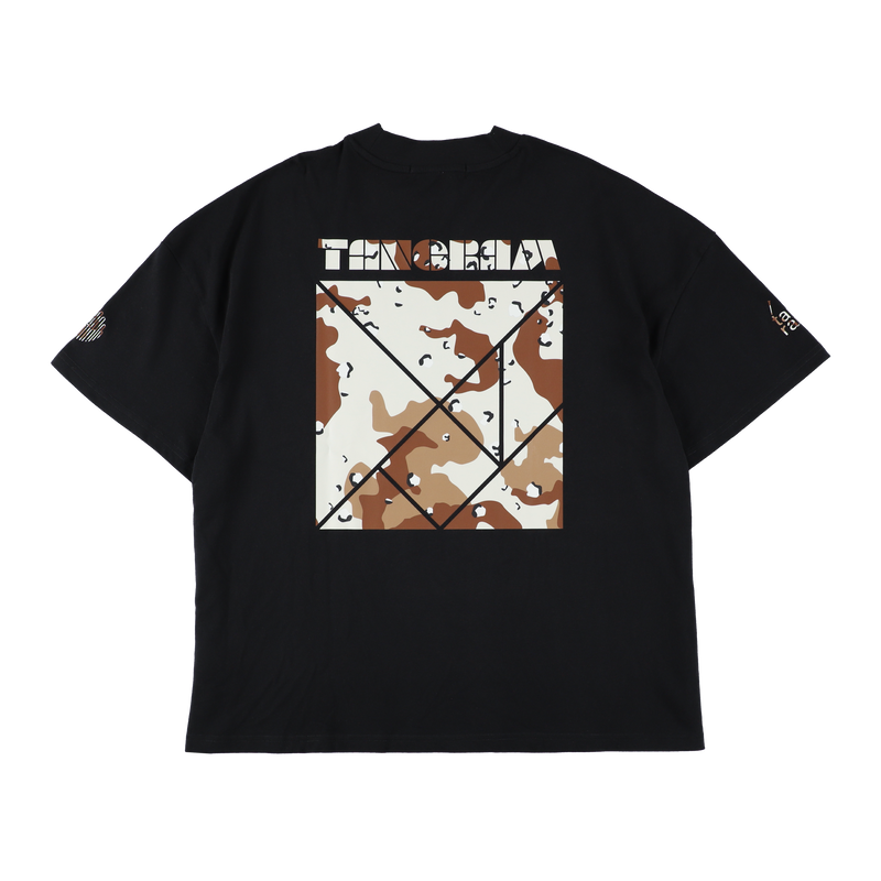CAMO LOGO OVERSIZED SHORT MOCK NECK BLACK / DESERT CAMO TGS-MT161