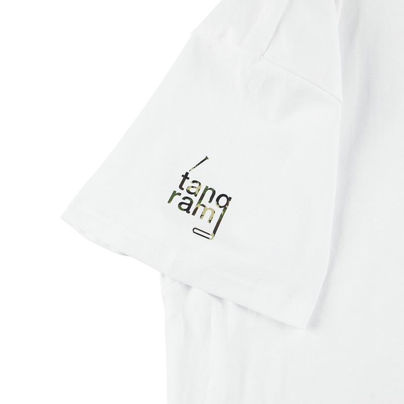 CAMO LOGO OVERSIZED SHORT MOCK NECK WHITE / WOODLAND CAMO TGS-MT161