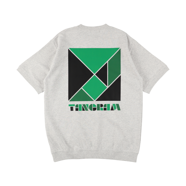 MULTICOLORED LOGO HALF SLEEVE SWEAT CREW ASH TGS-MT166