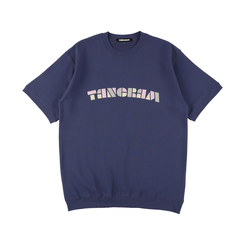 MULTICOLORED LOGO HALF SLEEVE SWEAT CREW INDIGO TGS-MT166