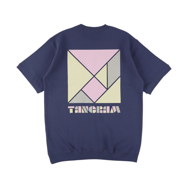 MULTICOLORED LOGO HALF SLEEVE SWEAT CREW INDIGO TGS-MT166