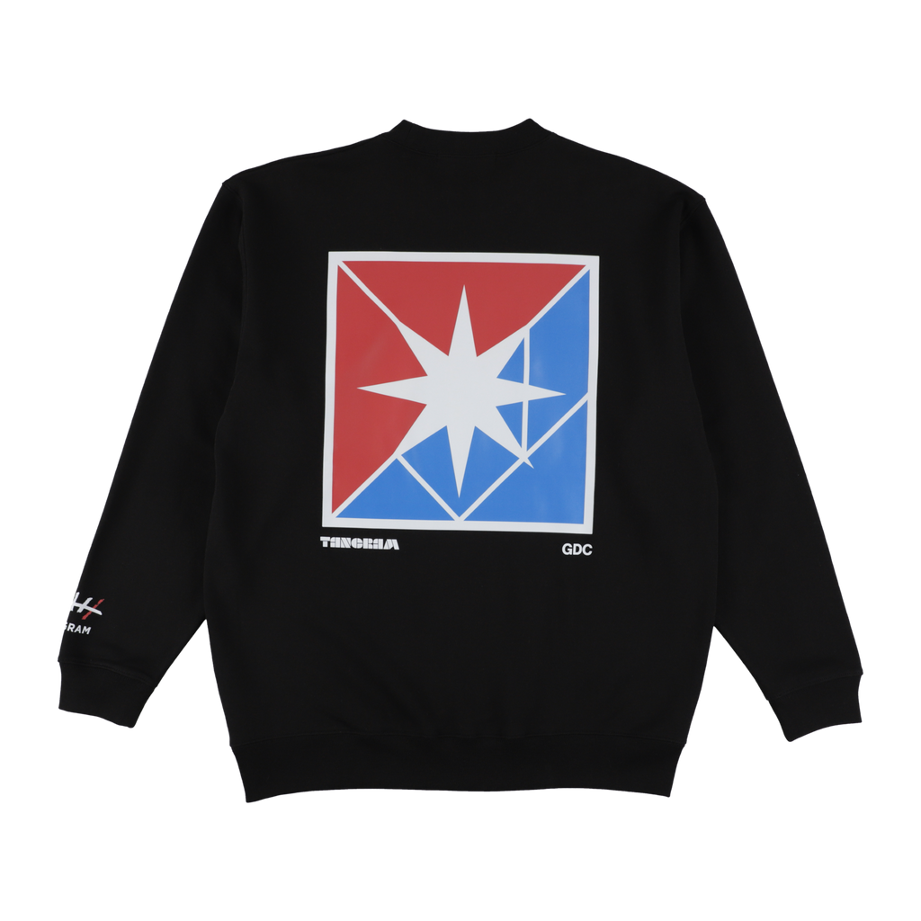 GDC×TANGRAM 5TH ANNIV. TRICO SWEAT CREW BLACK TGS-MT191