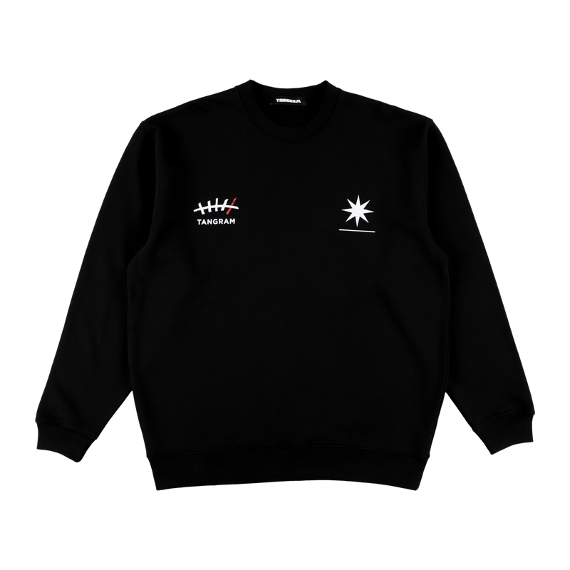 GDC×TANGRAM 5TH ANNIV. TURF STAR SWEAT CREW BLACK TGS-MT193