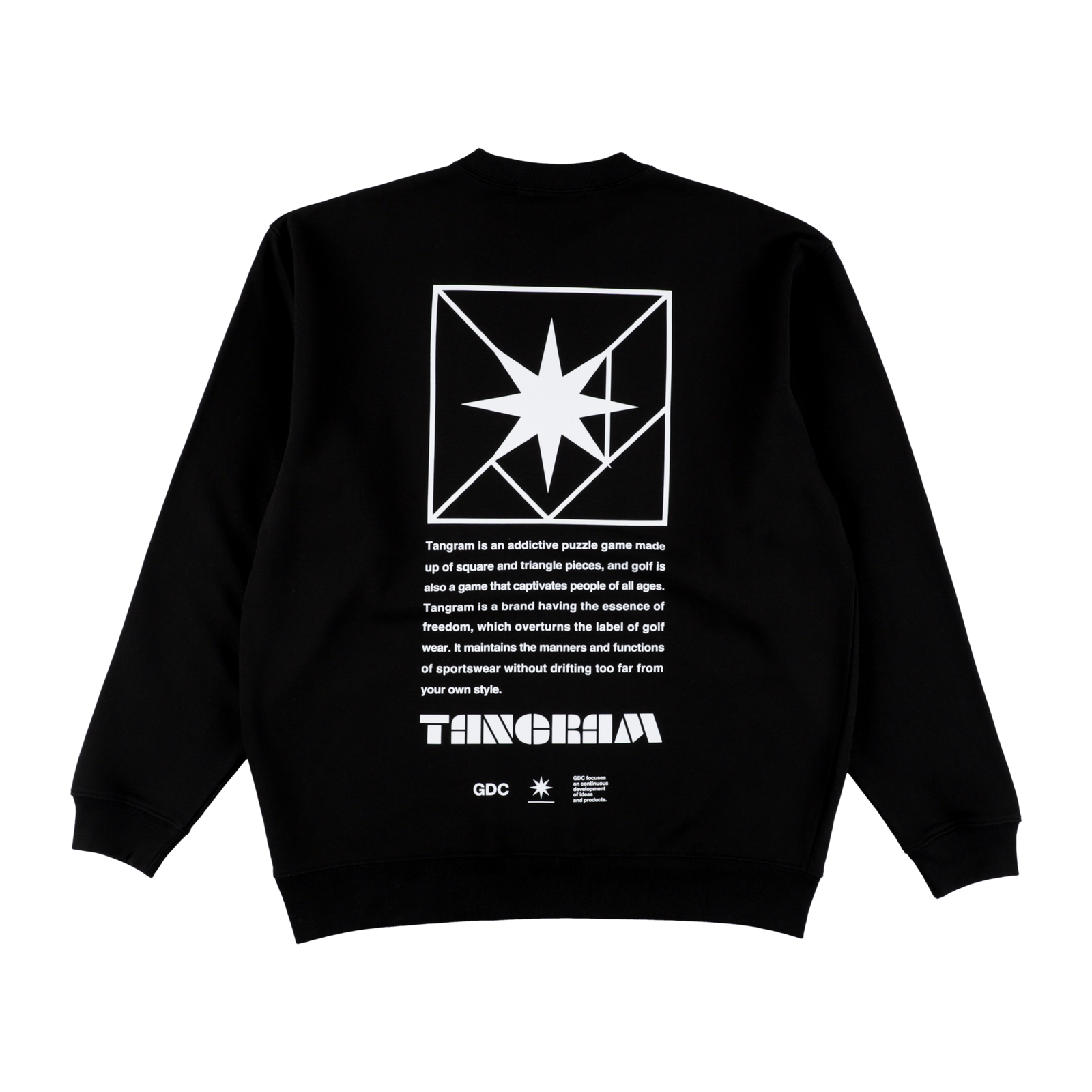 GDC×TANGRAM 5TH ANNIV. TURF STAR SWEAT CREW BLACK TGS-MT193