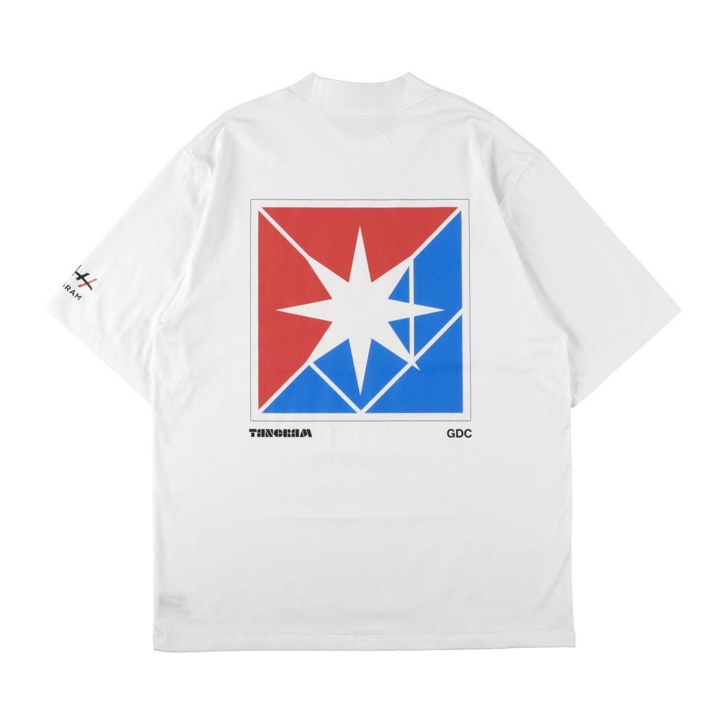 GDC×TANGRAM 5TH ANNIV. TRICO MOCK NECK WHITE TGS-MT197