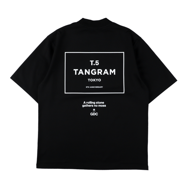 TANGRAM ブラック Tシャツ GDC×TANGRAM 5TH ANNIV. T.5 TOKYO MOCK NECK BLACK TGS-MT198
