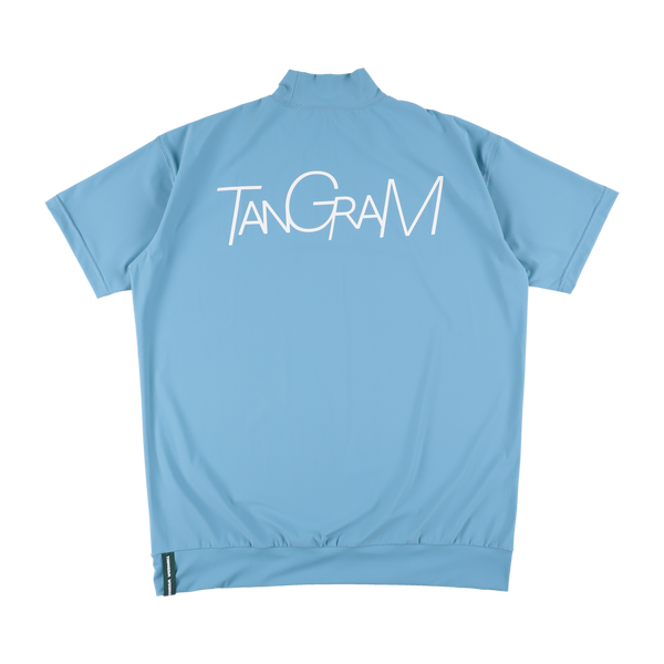 VERTICAL LOGO NYLON STRETCH MOCK NECK BLUE GRAY TGS-MT89 – TANGRAM