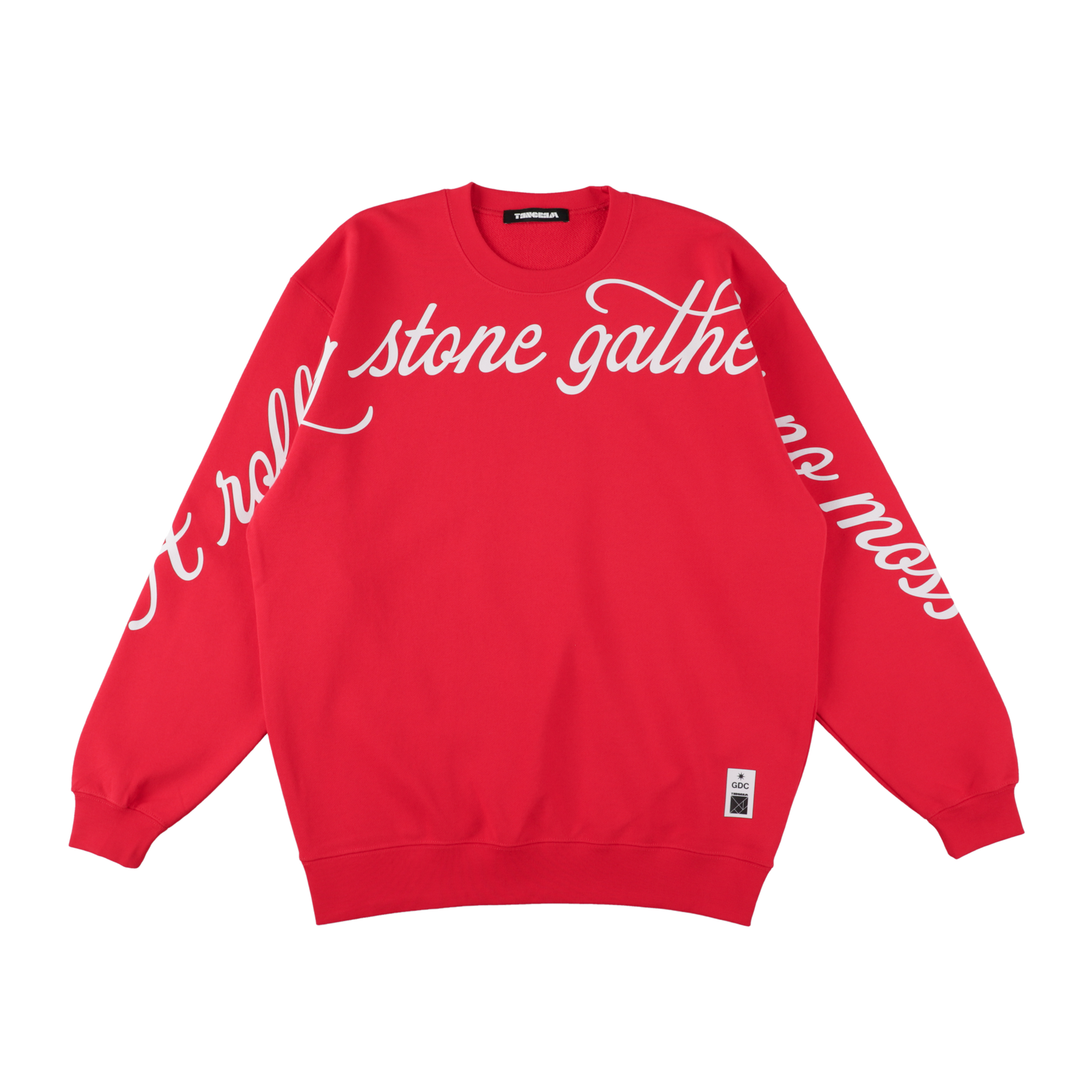 GDC×TANGRAM 5TH ANNIV. ROLLING STONE SWEAT CREW RED TGS-MTGDC01