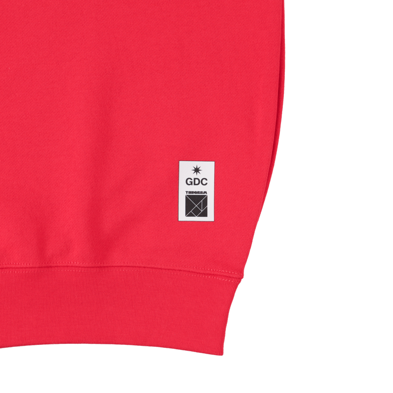 GDC×TANGRAM 5TH ANNIV. ROLLING STONE SWEAT CREW RED TGS-MTGDC01