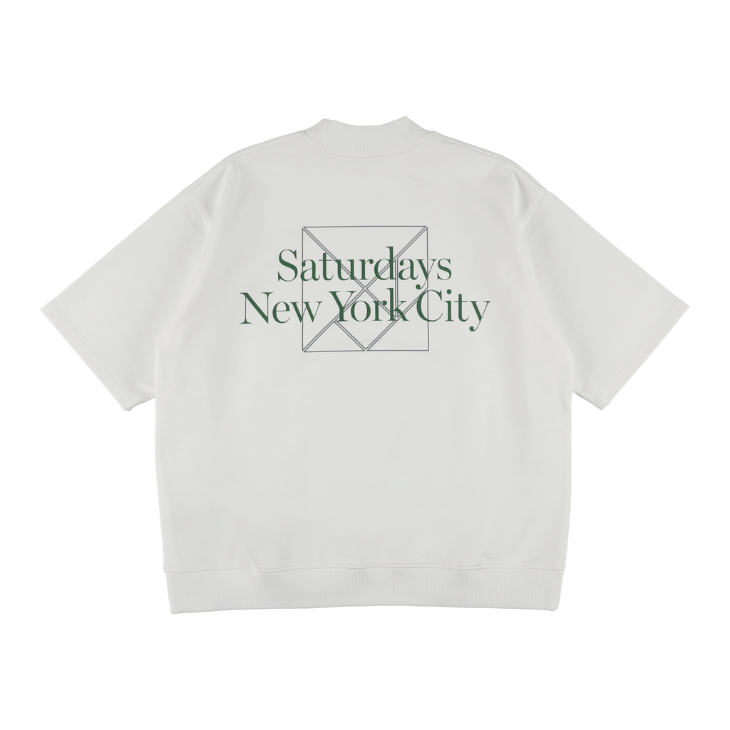 Saturdays NYC × TANGRAM SS SWEAT MOCK NECK OFF WHITE TGS-MTST01
