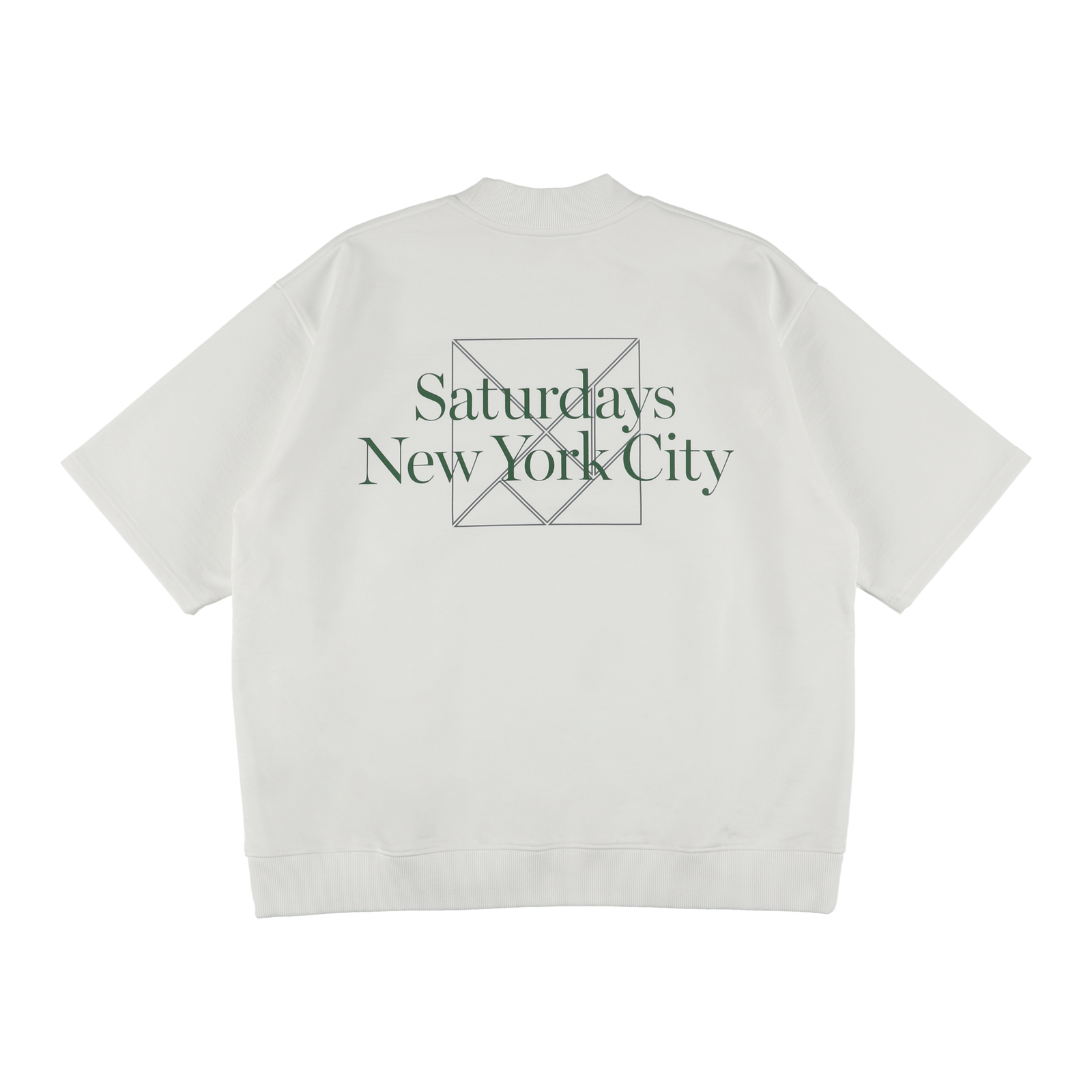 Saturdays NYC × TANGRAM SS SWEAT MOCK NECK OFF WHITE TGS-MTST01