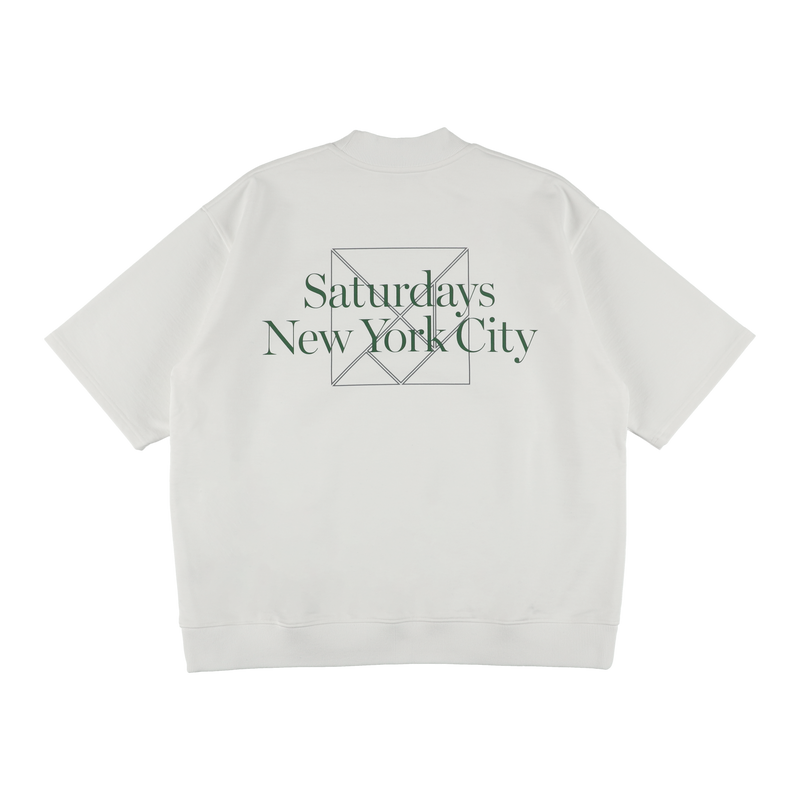 Saturdays NYC × TANGRAM SS SWEAT MOCK NECK OFF WHITE TGS-MTST01