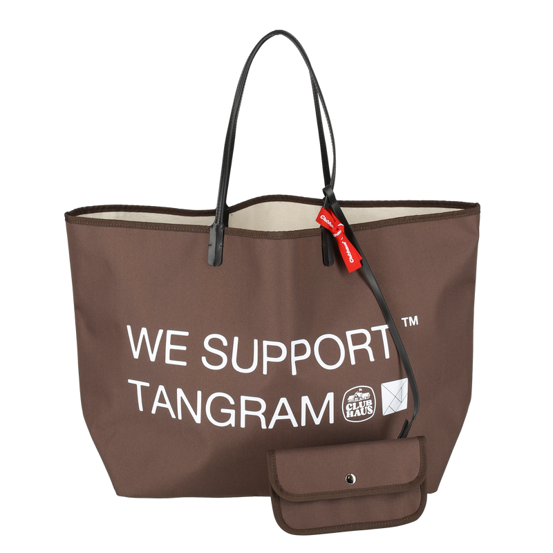 CLUBHAUS × TANGRAM REVERSIBLE TORT BAG 2 BROWN / OFF WHITE TG-BAG11