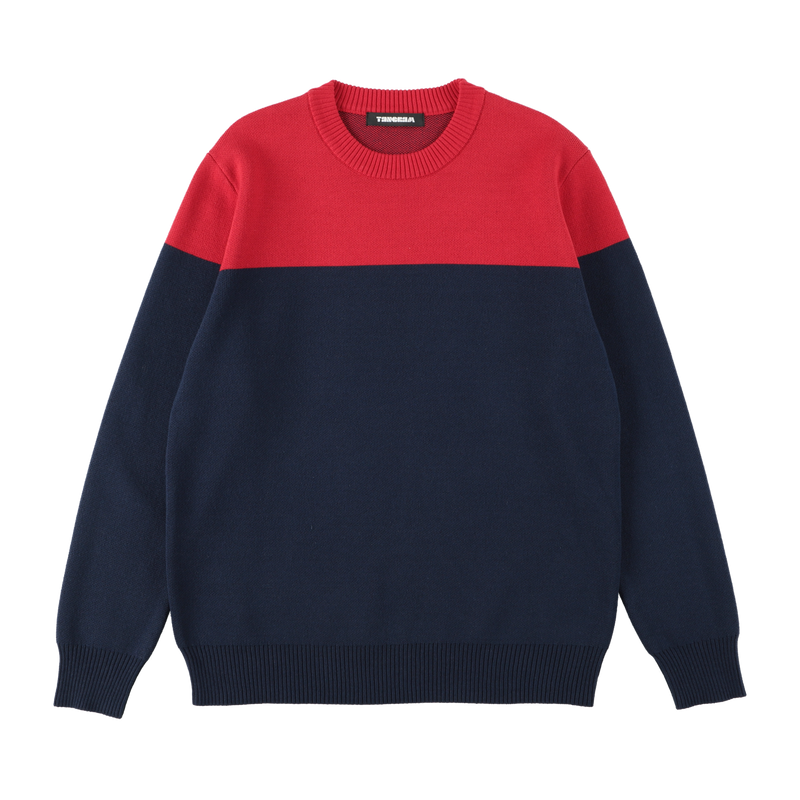 TWO TONE COLOR KNIT RED / NAVY TGA-MN11