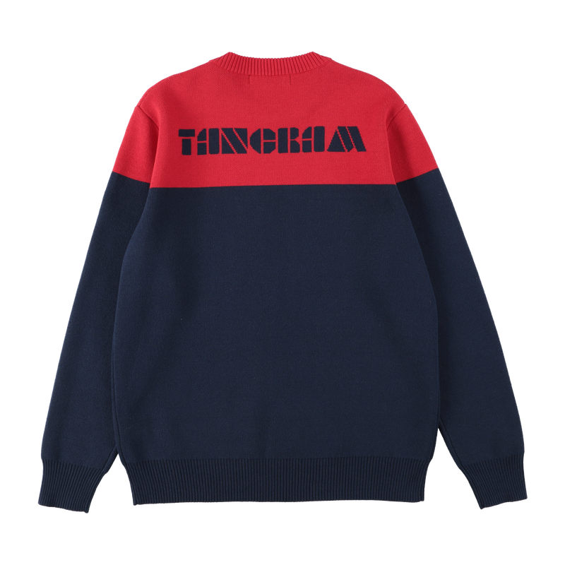 TWO TONE COLOR KNIT RED / NAVY TGA-MN11