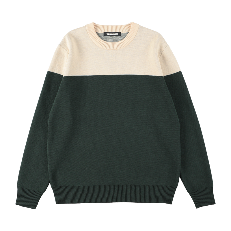 TWO TONE COLOR KNIT BEIGE / GREEN TGA-MN11