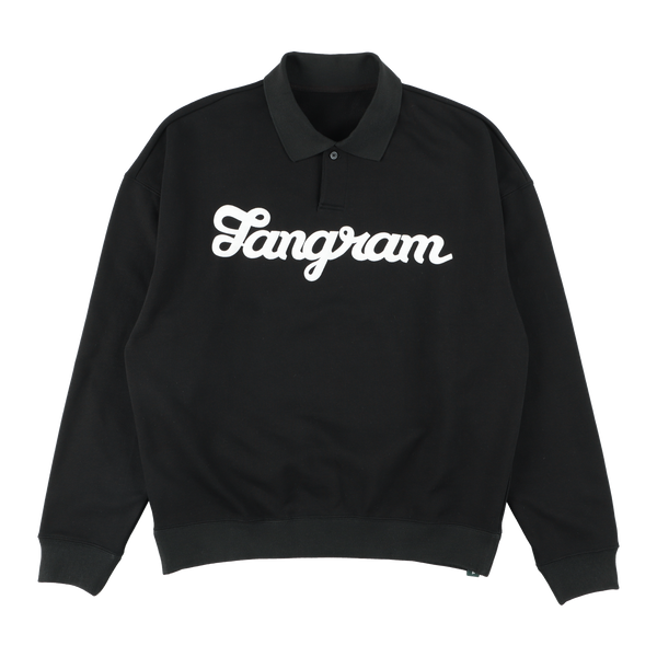 TANG LOGO SWEAT POLO SHIRTS BLACK TGA-MPL25