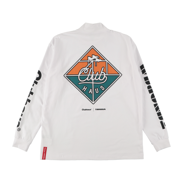 CLUBHAUS × TANGRAM PUZZLE ICON MOCK NECK WHITE TGA-MT57