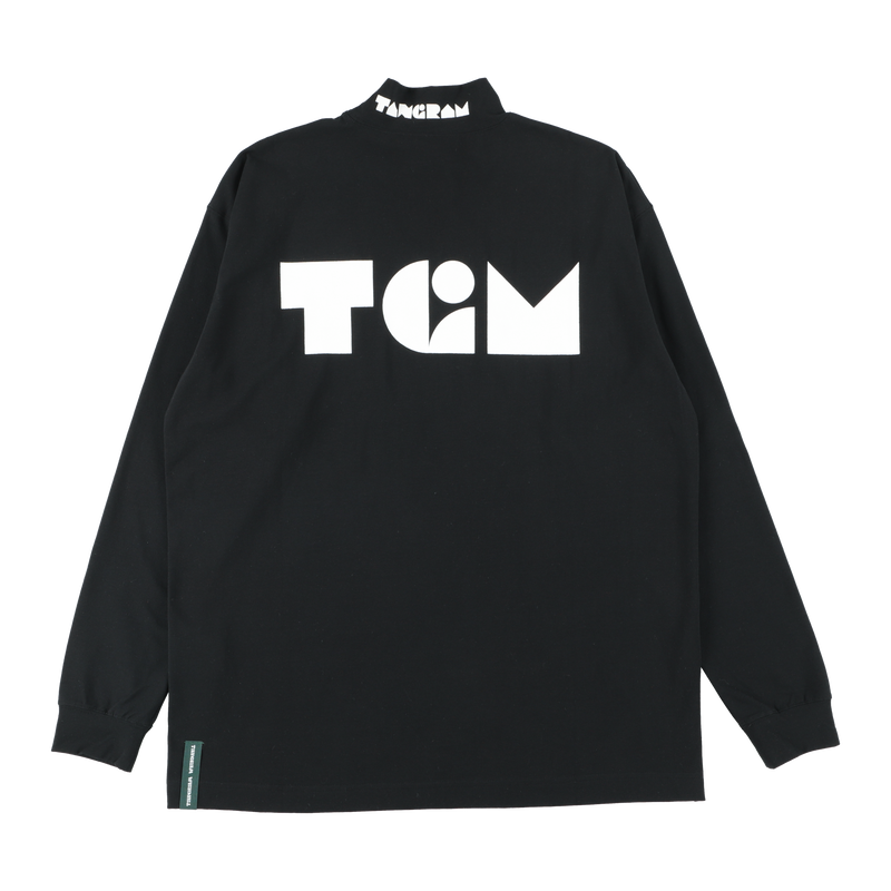 BOLD LOGO MOCK NECK -BLACK EDITION- BLACK / WHITE TGA-MT58