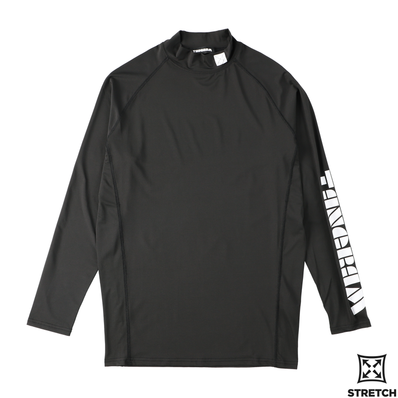 STRETCH FIT LOGO MOCKNECK TEE BLACK TGS-MT09