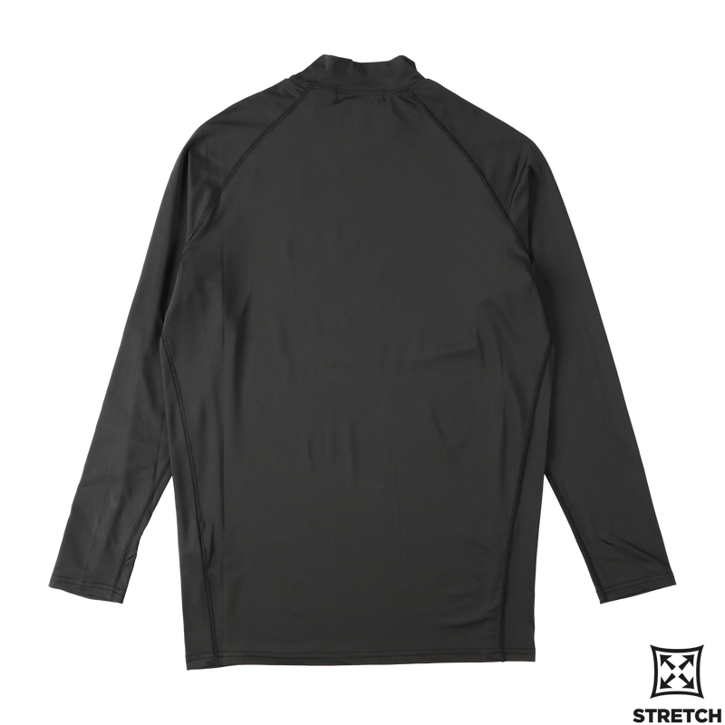 스트레치 핏 로고 모크넥 티셔츠 블랙 TGS-MT09