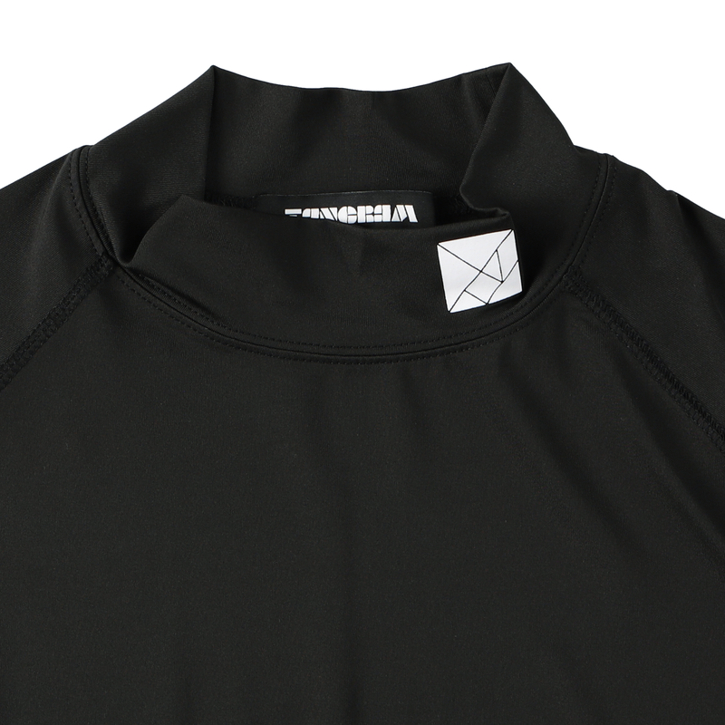 STRETCH FIT LOGO MOCKNECK TEE BLACK TGS-MT09